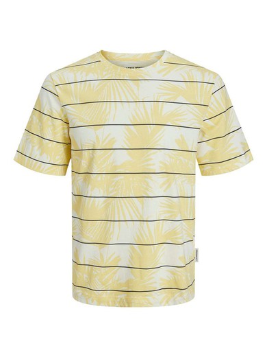 Camiseta m/c con estampado hojas palmera Jack & Jones Yellow