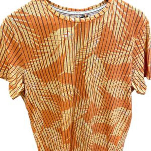 Camiseta m/c con estampado hojas palmeras Blend Of America Jaffa Orange