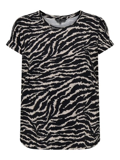 Camiseta m/c con estampado zebra Only Cloud Dancer