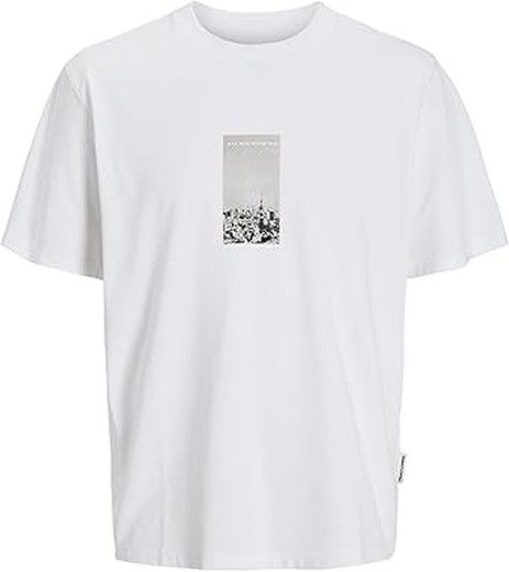 Camiseta m/c con foto ciudad Jack & Jones Bright White