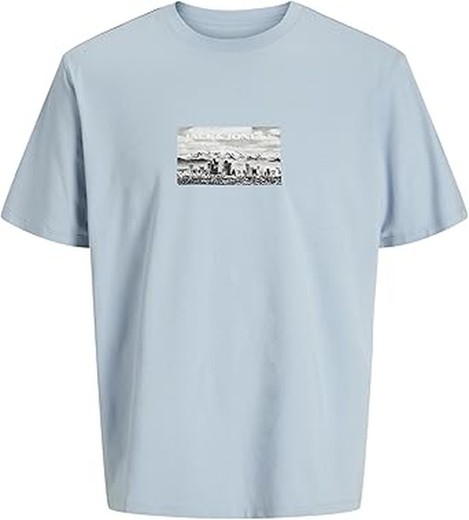 Camiseta m/c con foto ciudad Jack & Jones Sky Blue