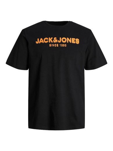 Camiseta m/c con letras branding Jack & Jones Black