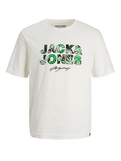 Camiseta m/c con letras branding Jack & Jones Cloud Dancer