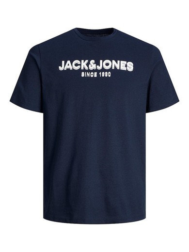 Camiseta m/c con letras branding Jack & Jones Navy Blazer