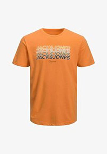 Camiseta m/c con letras branding multicolor Jack & Jones Orange