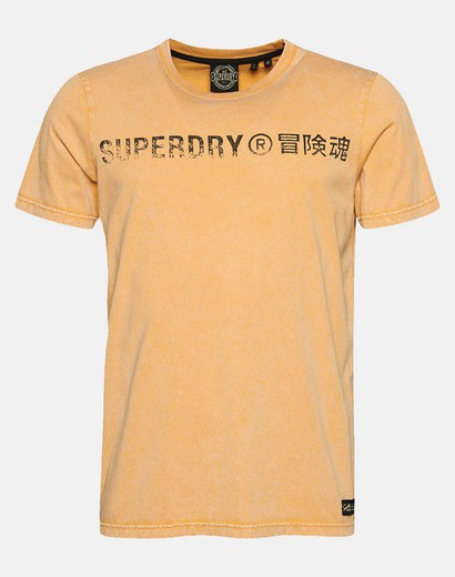 Camiseta m/c con letras branding Superdry Brown