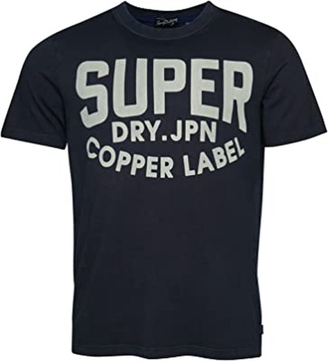 Camiseta m/c con letras branding Superdry Eclipse Navy
