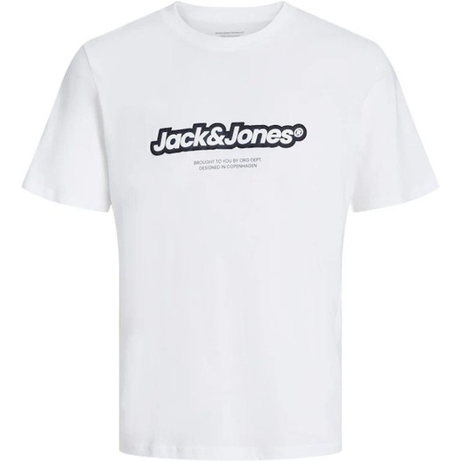 Camiseta m/c con letras engomadas Originals Jack & Jones Bright White