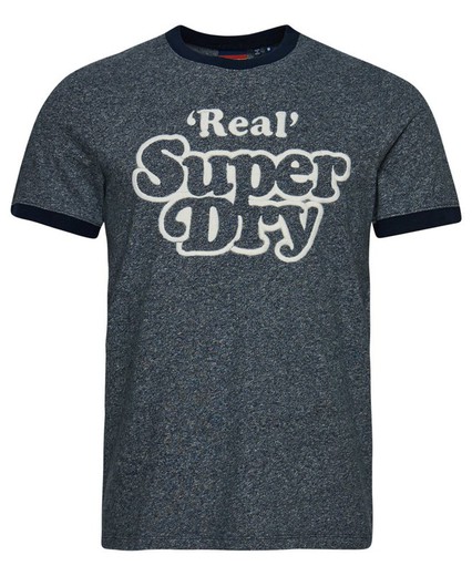 Camiseta m/c con letras Superdry bordadas Superdry Frost Blue