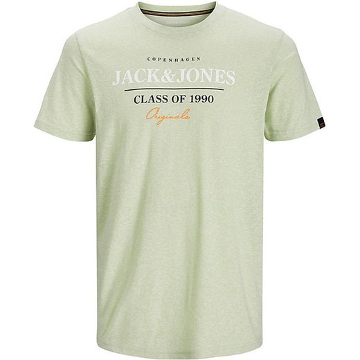 Camiseta m/c con print branding Jack & Jones Oil Green