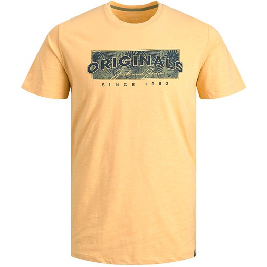 Camiseta m/c con print branding Jack & Jones Yellow