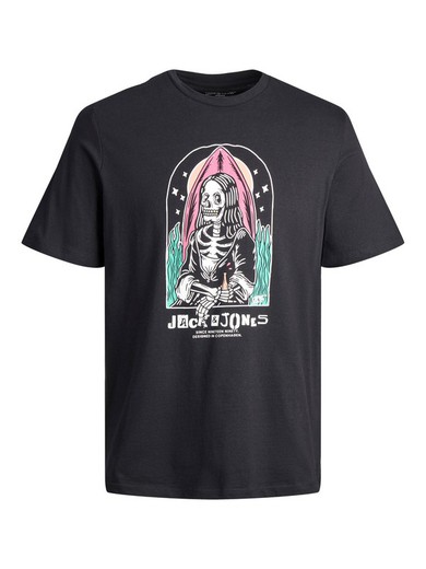 Camiseta m/c con print esqueleto monalisa Jack & Jones Black