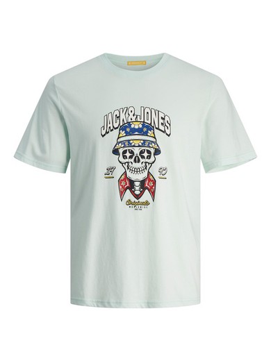 Camiseta m/c con print calavera sombrero flores Jack & Jones Skylight