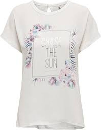Camiseta m/c con print Chase the sun Only Cloud Dancer