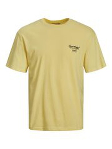 Camiseta m/c con print espalda Jack & Jones Yellow