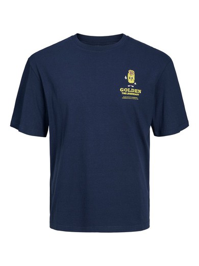 Camiseta m/c con print espalda multicolor Jack & Jones Navy Blazer