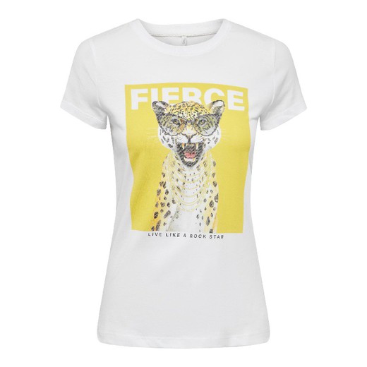 Camiseta m/c con print Fierce Only Bright White