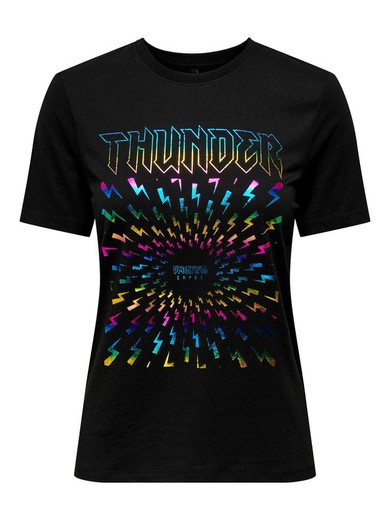 Camiseta m/c con print Thunder Only Black 1