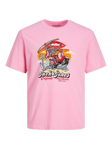 Camiseta m/c con print vespa Jack & Jones Pink