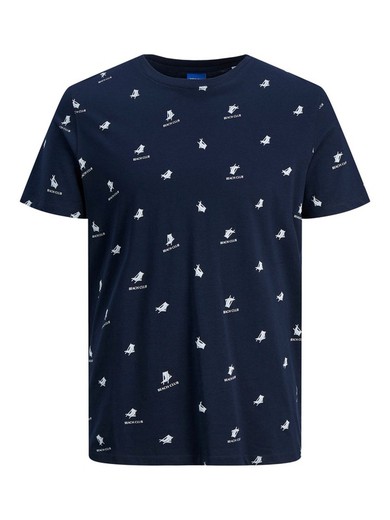 Camiseta m/c con serigrafía beach club Jack & Jones Navy Blazer