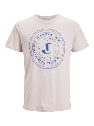 Camiseta m/c con serigrafía branding Jack & Jones Malva