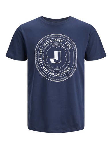 Camiseta m/c con serigrafía branding Jack & Jones Navy Blazer