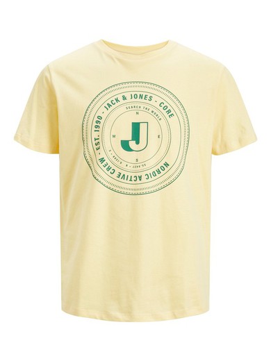 Camiseta m/c con serigrafía branding Jack & Jones Sun Yellow