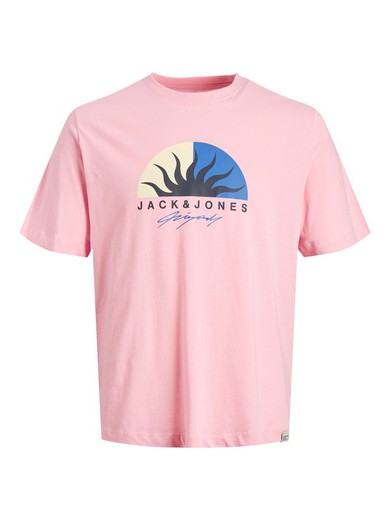 Camiseta m/c con serigrafía rayos de sol Jack & Jones Pink