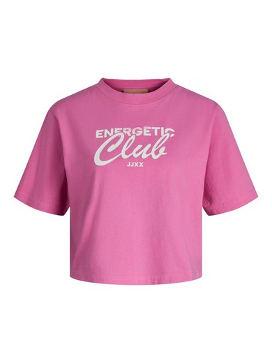 Camiseta m/c corta con print branding Jjxx Pink