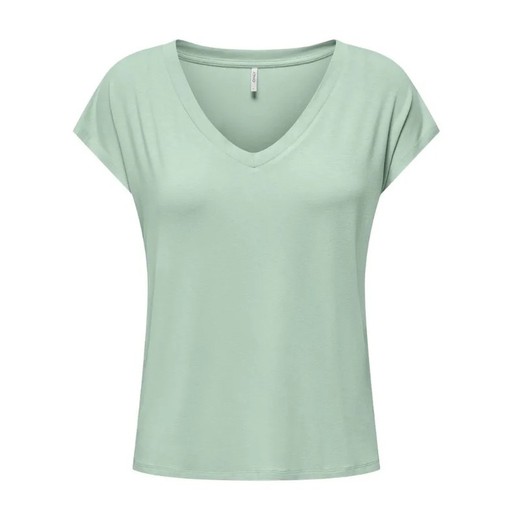 Camiseta m/c de cuello pico Only Subtle Green