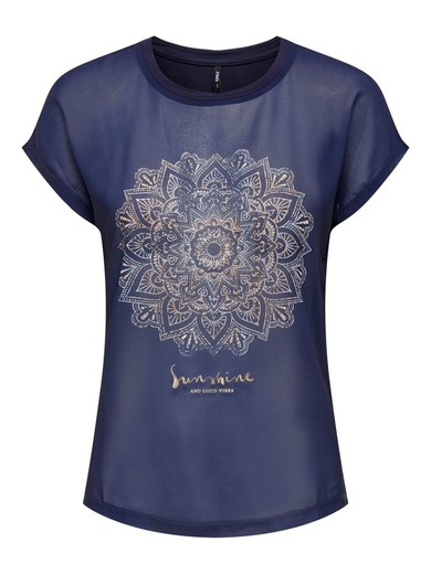 Camiseta m/c mandala multicolor Only Maritime Blue