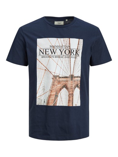 Camiseta m/c print Brooklyn bridge Produkt Navy Blazer