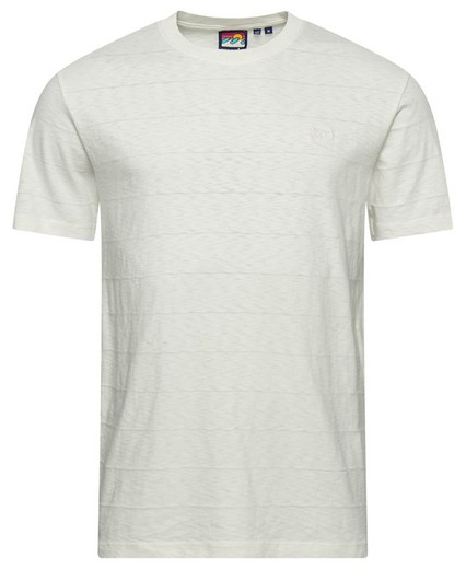 Camiseta m/c rayas horizontales Superdry Bone White