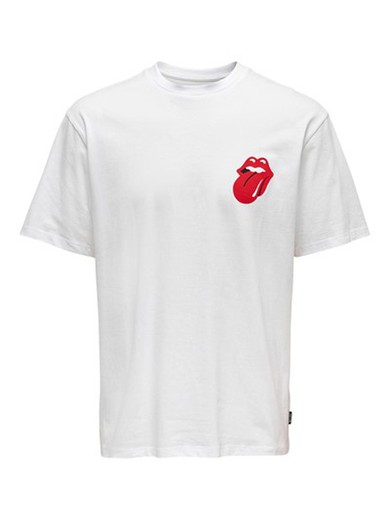 Camiseta m/c Rolling Stones Only & Sons Bright White