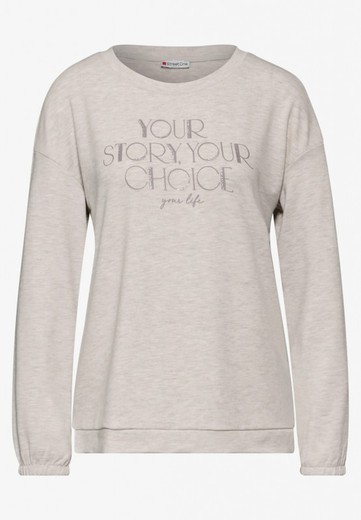 Camiseta m/l "Your story, your choice" Street One Beige