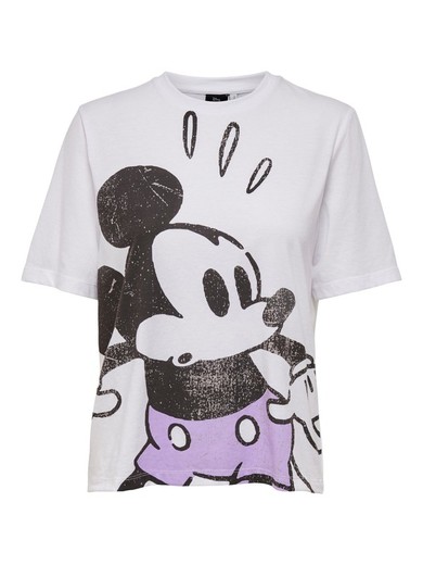 Camiseta oversize con print Mickey Only Bright White
