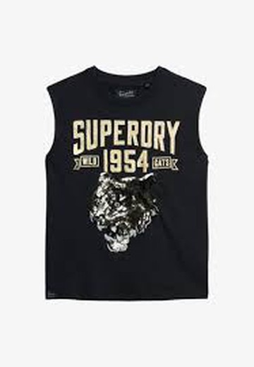 Camiseta s/m con print branding Superdry Jet Black