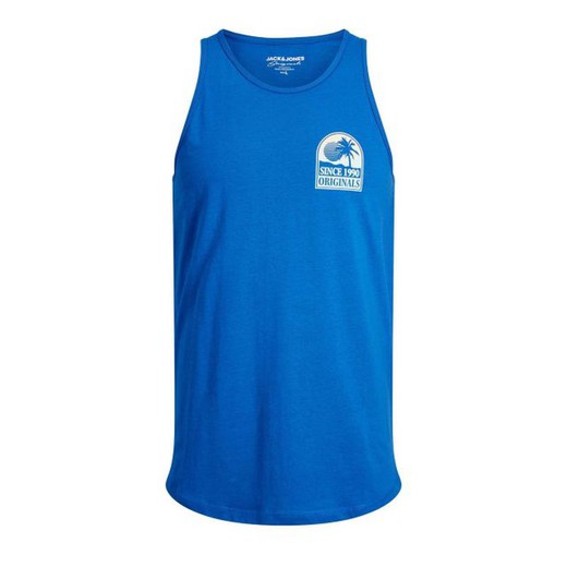 Camiseta tirantes con print branding Jack & Jones Nautical Blue