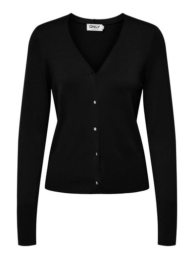 Cardigan de punto básico con botones Only Black