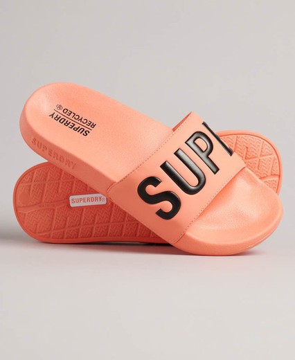 Chancla de pala con letras branding Superdry Coral Peach