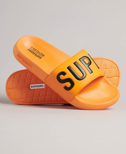Chancla de pala con letras branding Superdry Orange