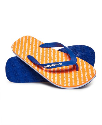 Superdry Fluro Orange Kleingedruckter Flip Flop