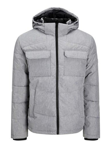 Chaqueta alcochada con capucha Jack & Jones Light Grey Mela