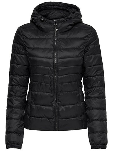 Chaqueta alcochada con capucha lisa Only Black