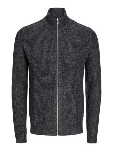 Chaqueta de punto con cremallera jaspeada Jack & Jones Asphalt