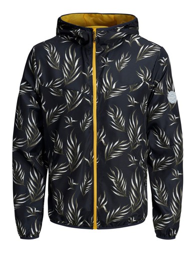 Slim jacket with hood and print Jack & Jones Navy Blazer