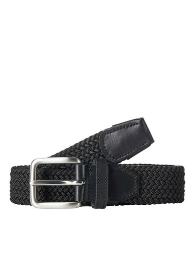 Jack & Jones Black Basic Braided Elastic Belt