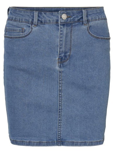 Vero Moda - Jupe courte à 5 poches bleu moyen