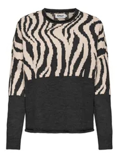 Jersey corto con estampado zebra Only Black