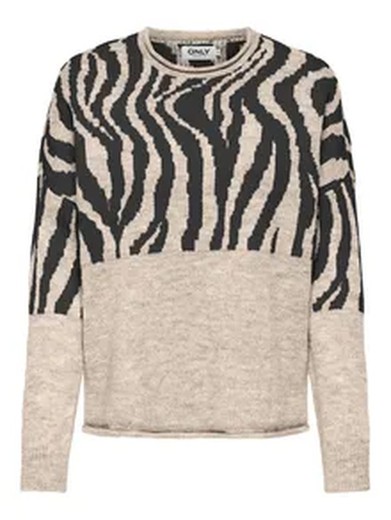 Jersey corto con estampado zebra Only Whitecap Gray